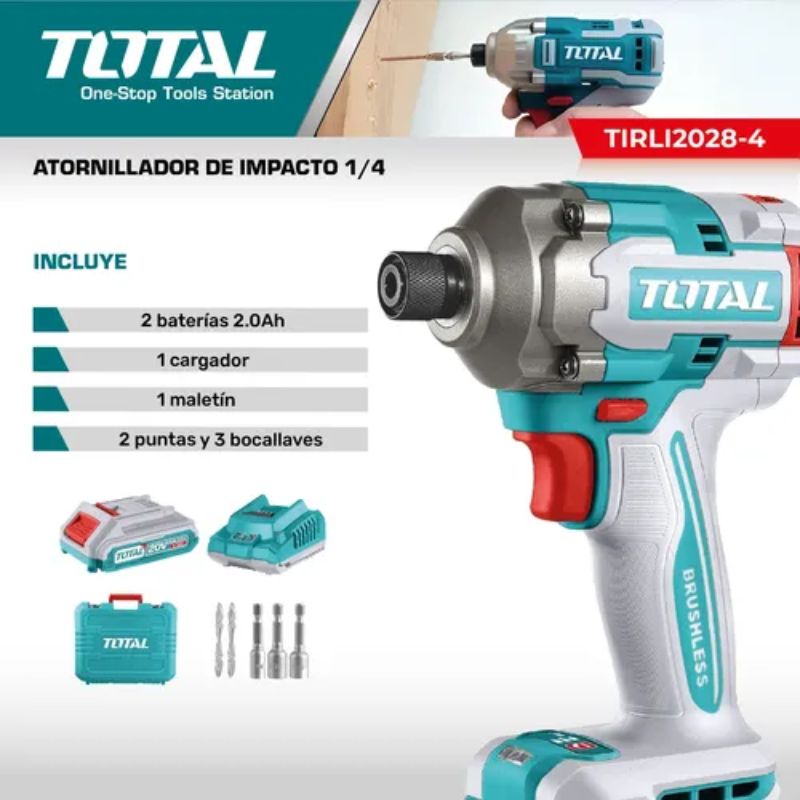 Atornillador Inalámbrico De Impacto 20v Total - Imagen 2