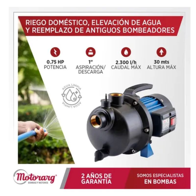 Bomba Autoaspitante Inteligente Bjp Elematic 75 Motorarg - Imagen 4