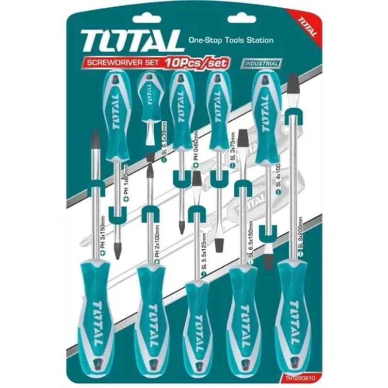 Set De 10 Destornilladores Tht250610 Industriales Total