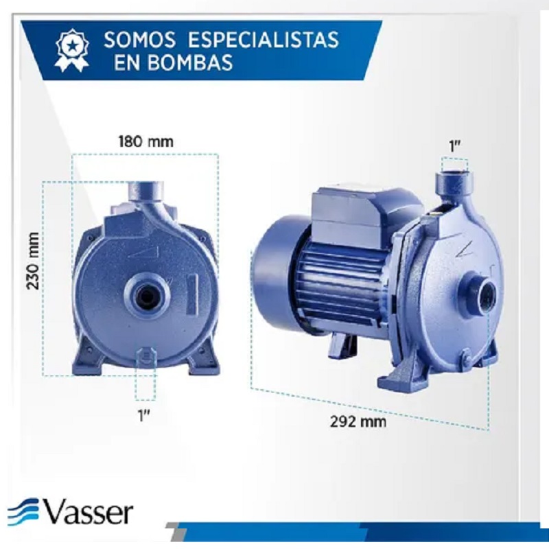 Bomba Centrifuga Vasser Qc150 1,5 Hp Monofasica - Imagen 4