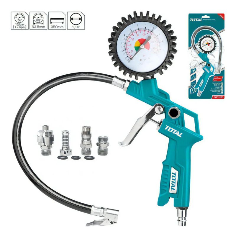 Pistola Infladora De Neumáticos Con Manómetro 12bar TAT11601 TOTAL