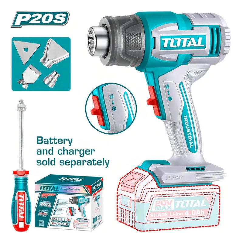 Pistola De Calor Inalámbrica 20v 300oc/ 550oc TBLI2006 Total - Imagen 2