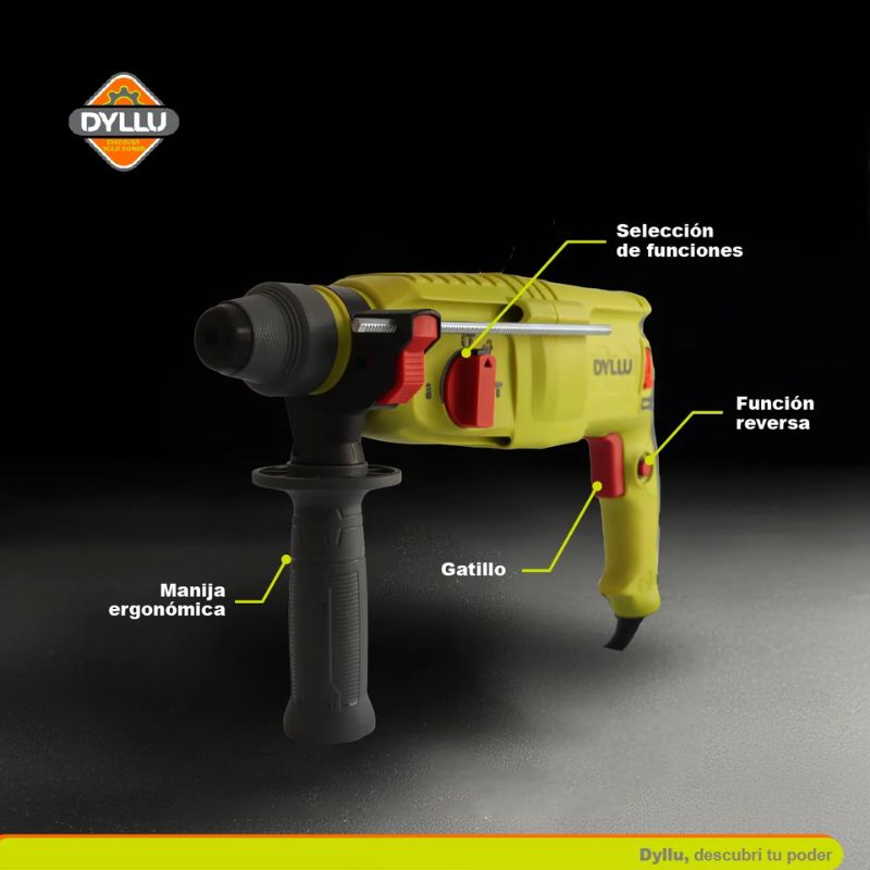 Rotomartillo SDS Plus 800w 1100rpm 4000gpm DTJS15401 DYLLU - Imagen 4