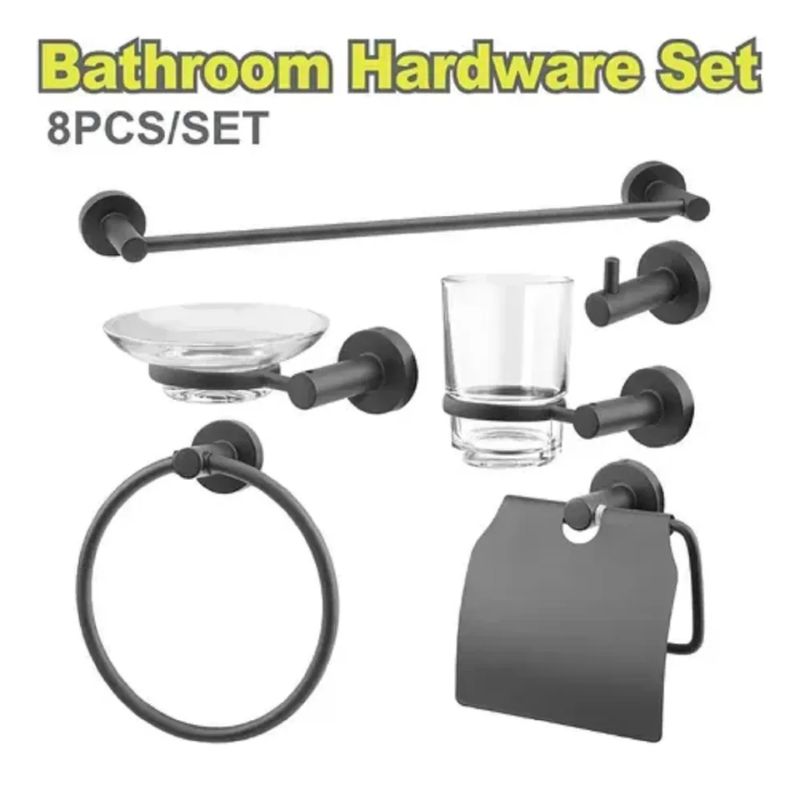 Set De Accesorios Para Baño Metálico Negro DYLLU - Imagen 2
