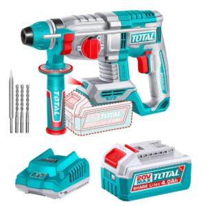 Rotomartillo 20v 22mm Inalámbrico + Bateria 4h + Maletin + Cargador TRHLI21228  TOTAL
