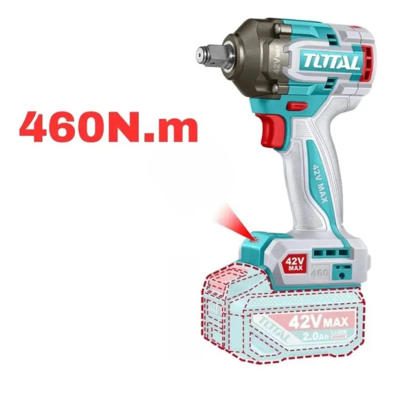 Llave De Impacto 42v 1/2'' Brushless 460nm TIWLI42462 Industrial TOTAL - Imagen 2
