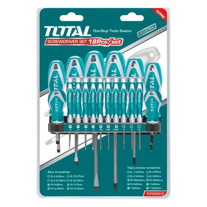 Set Kit 18 Destornilladores Con Punta Imantada THT250618 TOTAL - Imagen 3