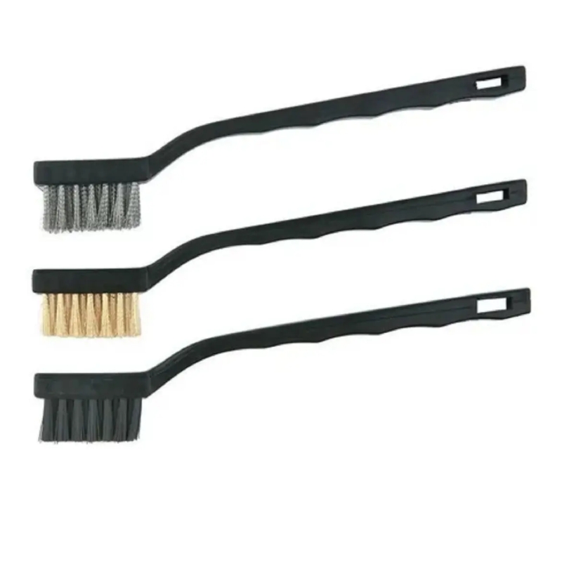 Kit 3 Cepillos Matricero Bronce Cerda Y Acero Modelo 660241 HARDEN