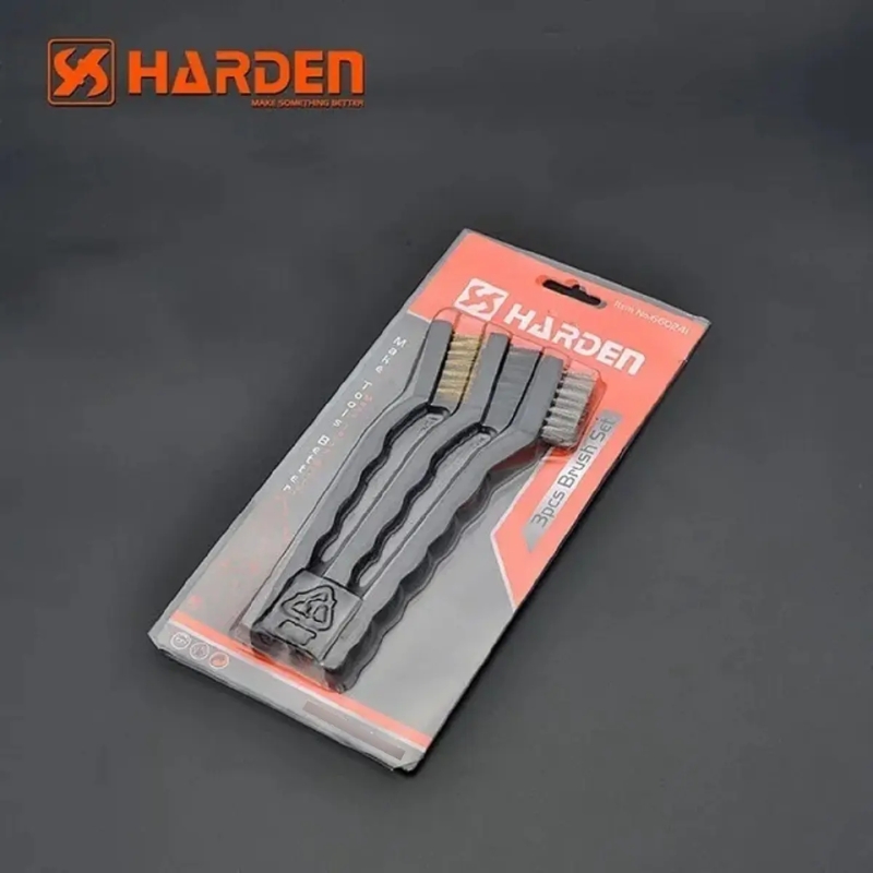 Kit 3 Cepillos Matricero Bronce Cerda Y Acero Modelo 660241 HARDEN - Imagen 2