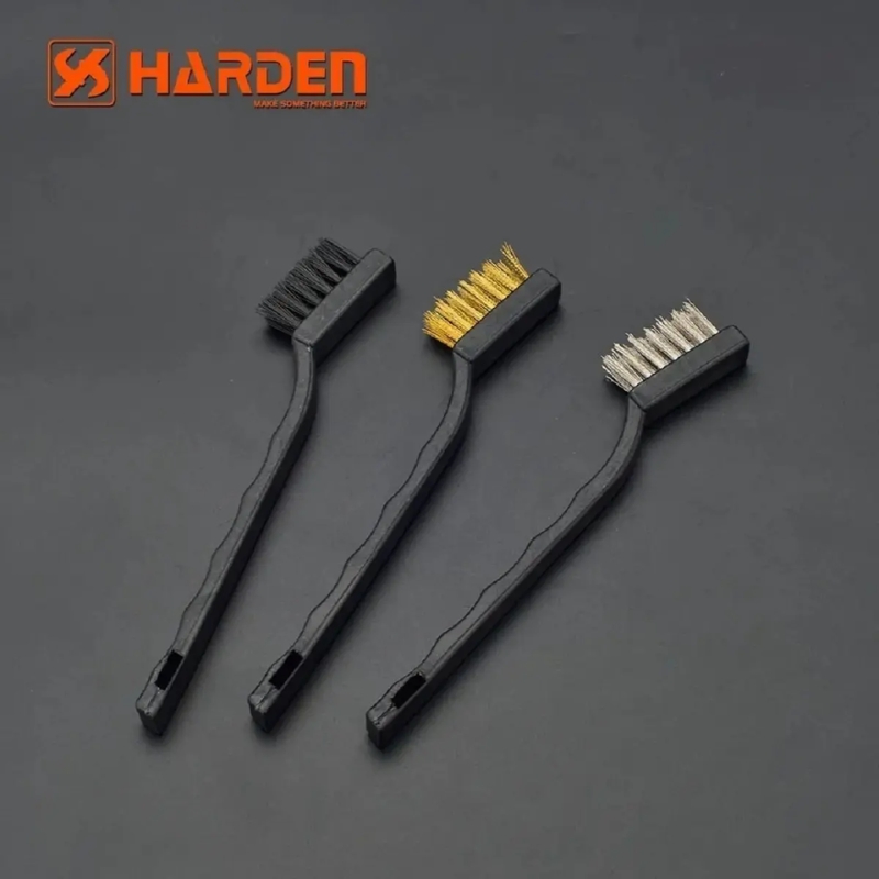 Kit 3 Cepillos Matricero Bronce Cerda Y Acero Modelo 660241 HARDEN - Imagen 3