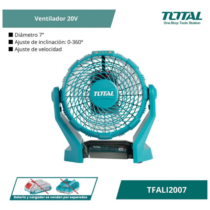 Ventilador Inalámbrico Oficina Camping Auto Portátil TFALI2007 TOTAL - Imagen 2