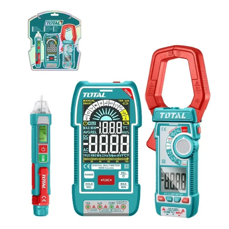 Kit Tester Pinza Amperométrica Buscapolo Digital 3pzs TOS24069 TOTAL