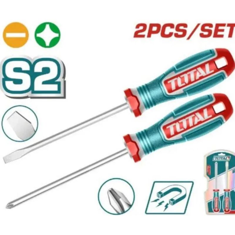 Set Juego Destornilladores 2 Piezas Punta Imantada TKSDS0226 TOTAL - Imagen 2