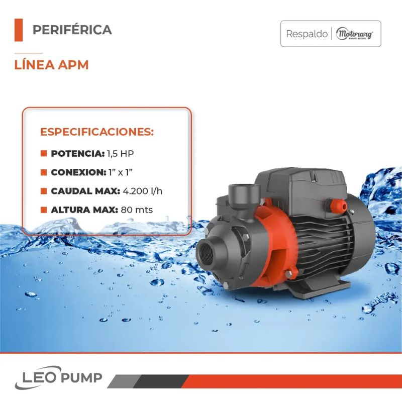 Bomba Periferica APM110 1.5 Hp LEO - Imagen 2